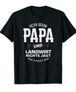 Herren Papa und Landwirt T Shirt Geschenk Vater