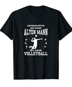 Herren Sport Unterschätze nie einen alten Mann mit Volleyball T-Shirt