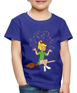 Spreadshirt Bibi Blocksberg Sitzt Auf Besen Kartoffelbrei Kinder Premium T-Shirt, 122-128, Königsblau