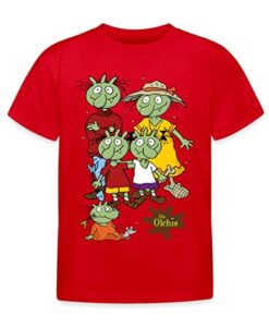 Spreadshirt Die Olchis Classic Eine Schmuddelige Familie Kinder T-Shirt, 122-128, Rot