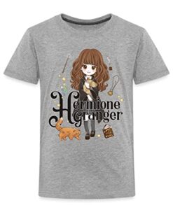 Spreadshirt Harry Potter Hermine Granger Kinder Premium T-Shirt, 122-128, Grau meliert