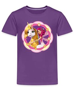 Spreadshirt Mia and Me Einhorn Onchao Und Mia In Centopia Kinder Premium T-Shirt, 122-128, Lila