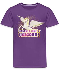 Spreadshirt Mia and Me Onchao Glitzer Wie EIN Einhorn! Teenager Premium T-Shirt, 146-152, Lila