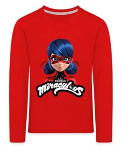 Spreadshirt Miraculous Ladybug Mit Logo Kinder Premium Langarmshirt, 122-128, Rot