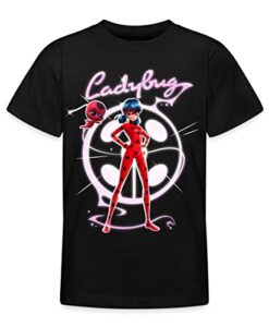 Spreadshirt Miraculous Ladybug Mit Tikki Teenager T-Shirt, 152-164, Schwarz