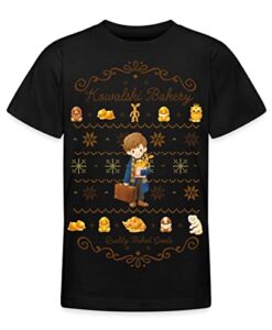 Spreadshirt Phantastische Tierwesen Kowalski Bakery Ugly Christmas Teenager T-Shirt, 152-164, Schwarz