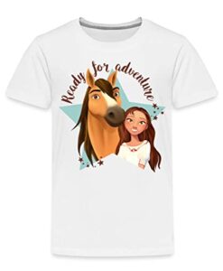 Spreadshirt Spirit Zusammen Mit Lucky Ready for Adventure Kinder Premium T-Shirt, 122-128, weiß